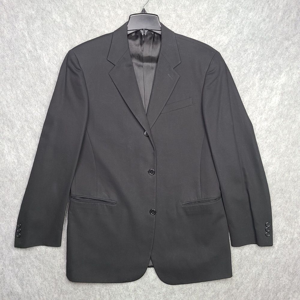 Donna Karan Signature Blazer Sport Coat Men's 42 Black Jacket Made‎ in Italy
